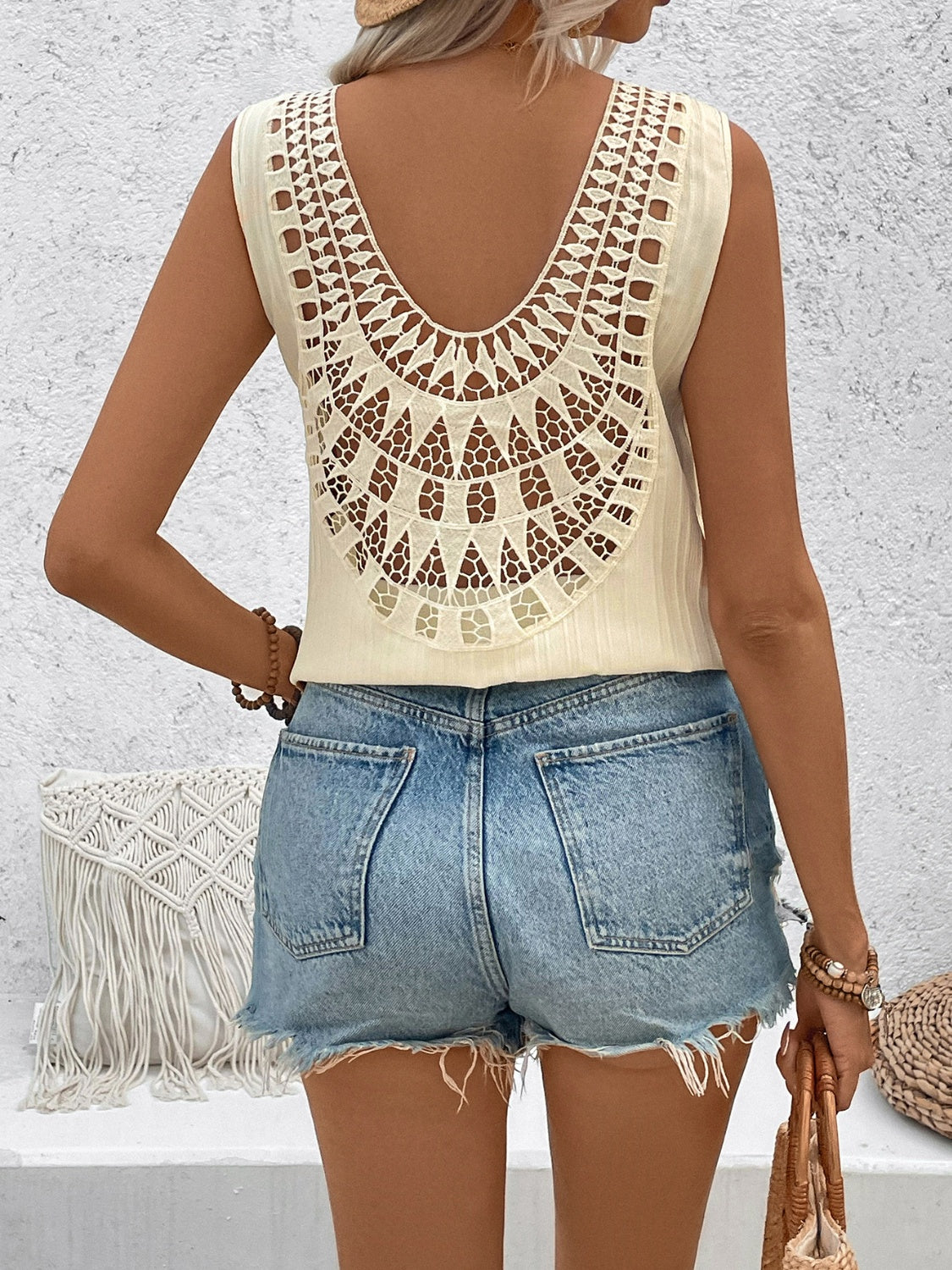 Honey Cutout V-Neck Tank