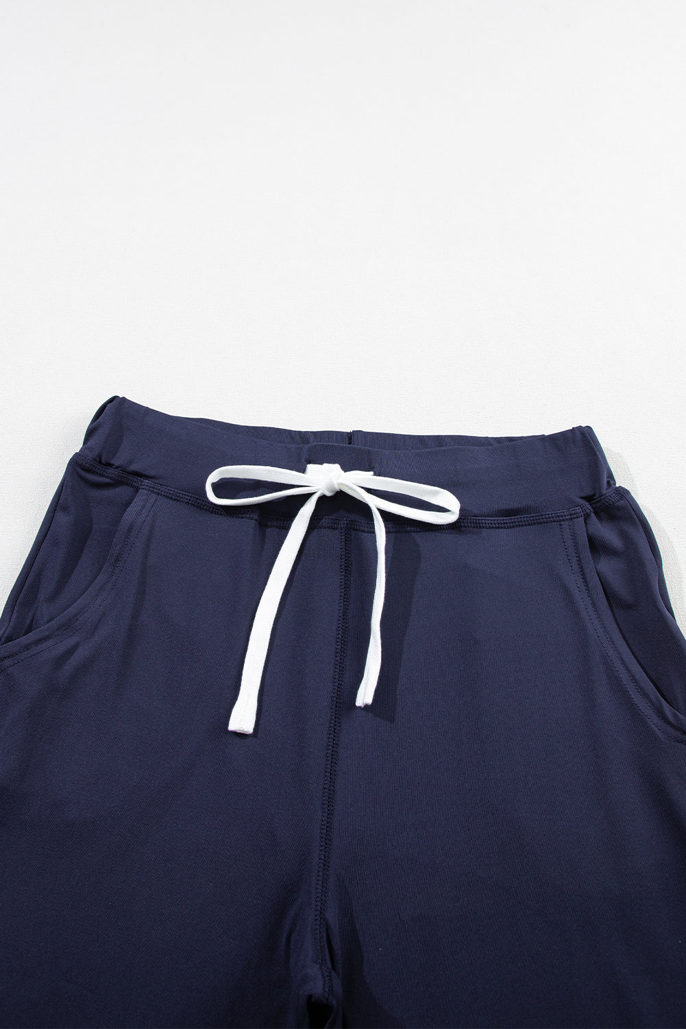 Blue Drawstring Waist Pocketed Joggers