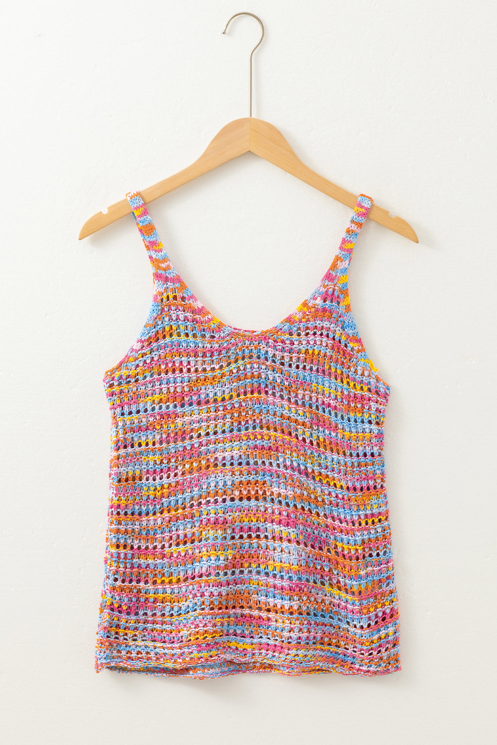 Pink Boho Crochet Knit Camisole