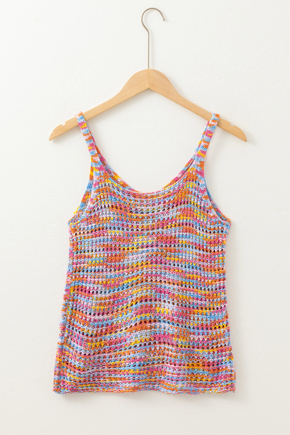 Pink Boho Crochet Knit Camisole