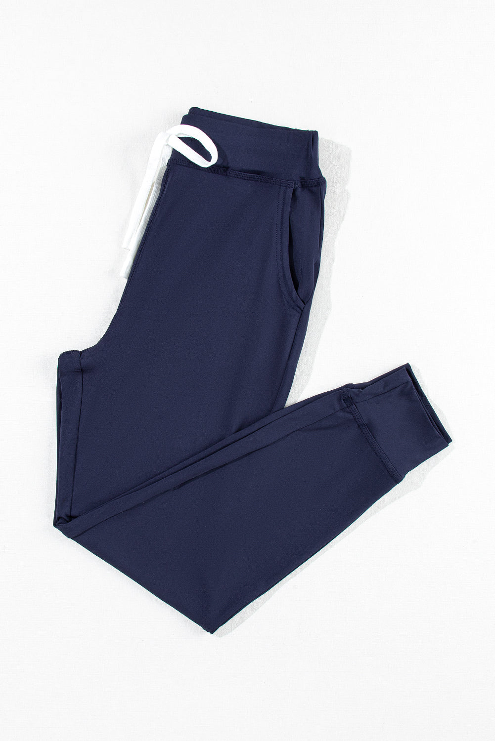 Blue Drawstring Waist Pocketed Joggers