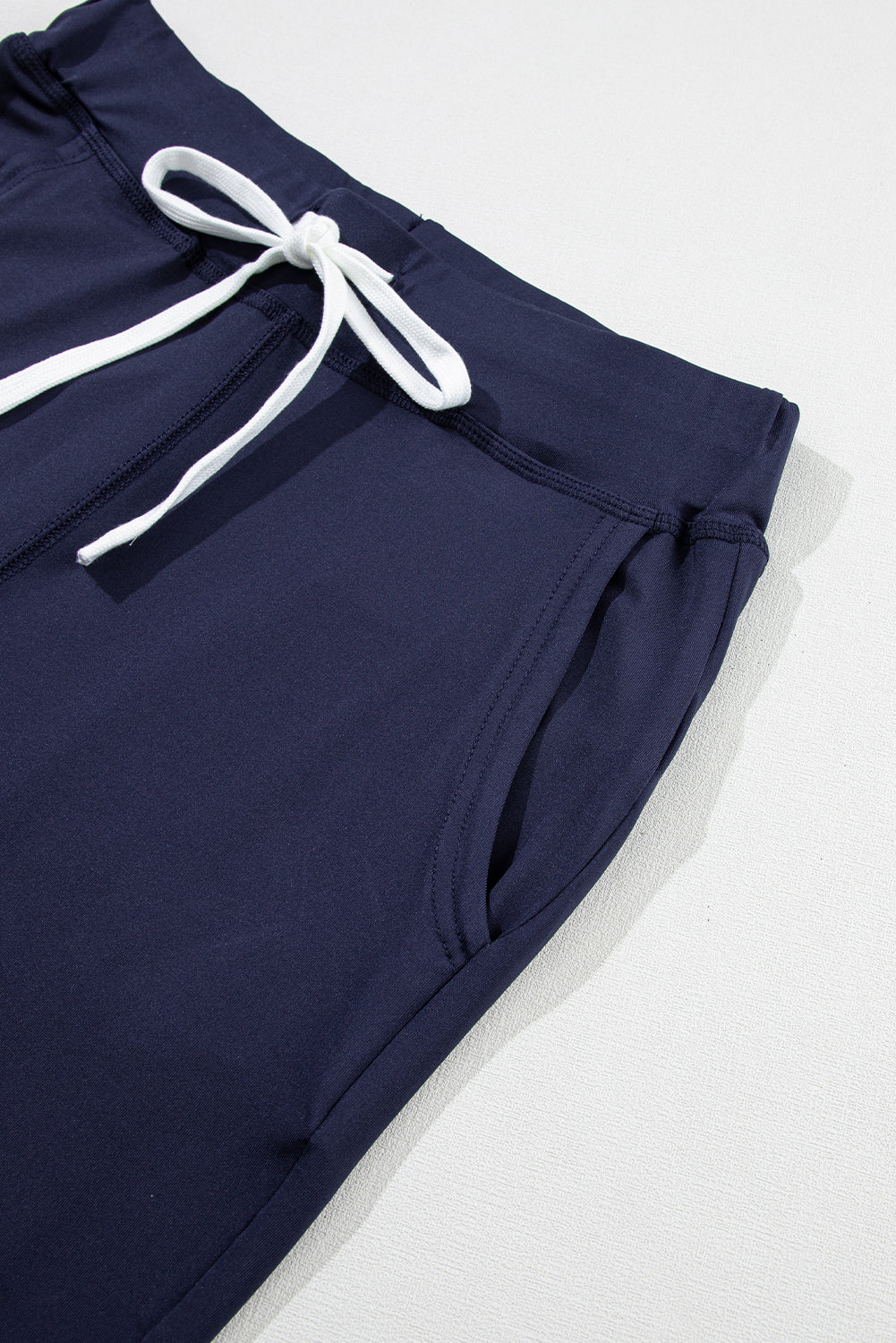 Blue Drawstring Waist Pocketed Joggers