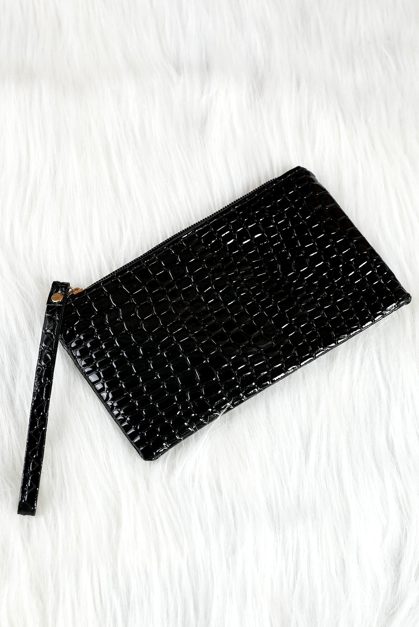 Thai Curry Crocodile Pattern Zipper Wristlet Clutch