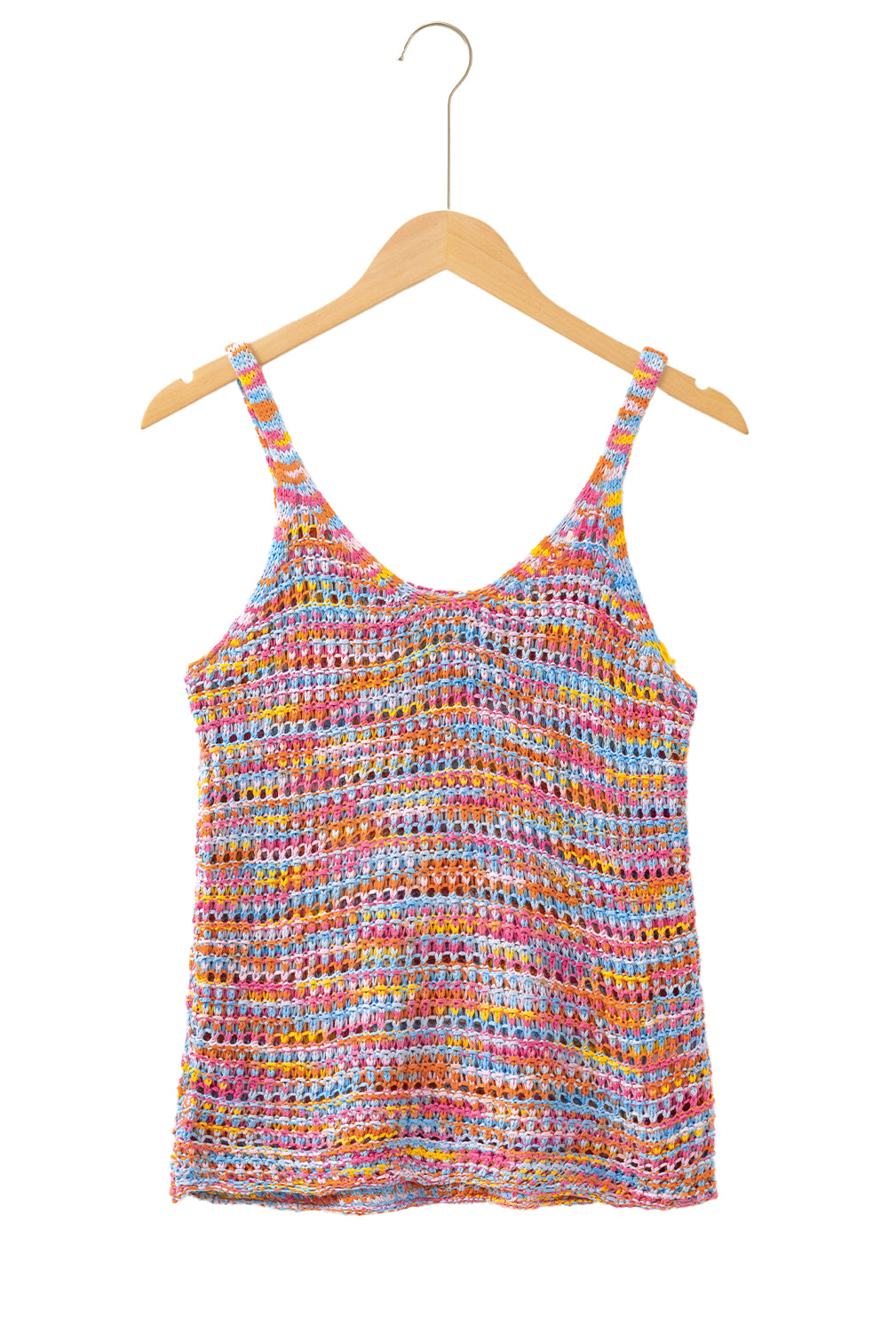 Pink Boho Crochet Knit Camisole