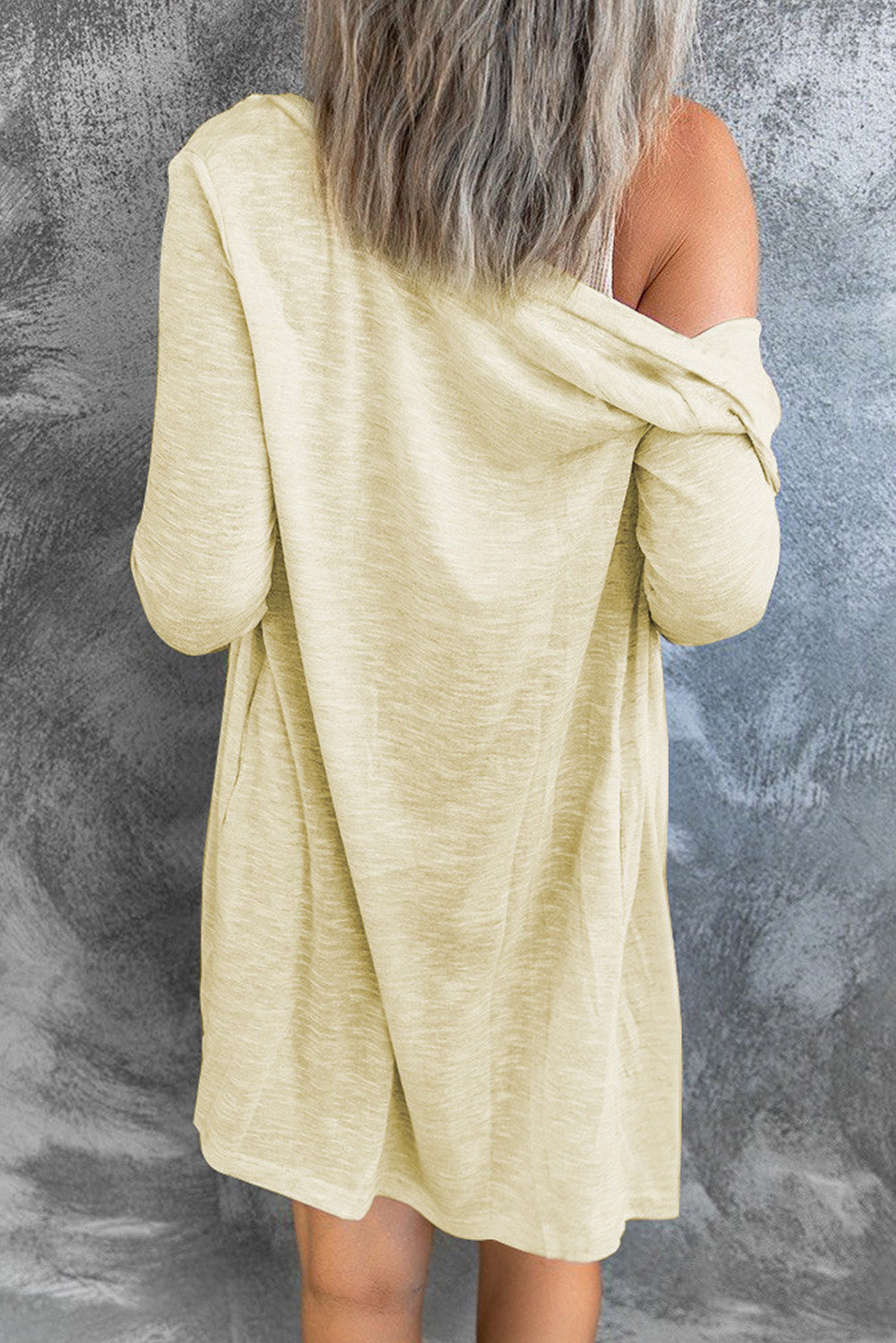 Grey Button Front Lightweight Long Cover Up