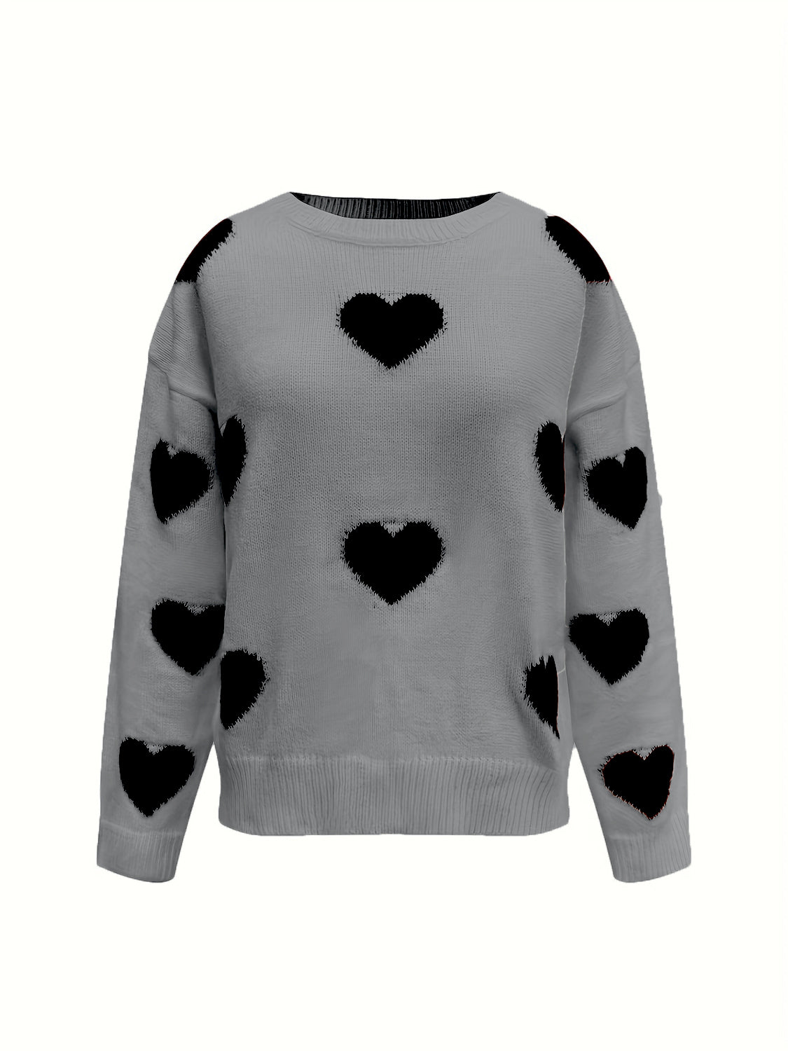 Valentine’s Day Heart Round Neck Long Sleeve Sweater