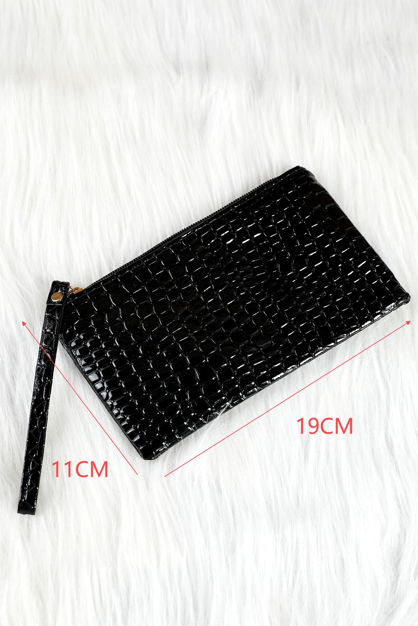 Thai Curry Crocodile Pattern Zipper Wristlet Clutch